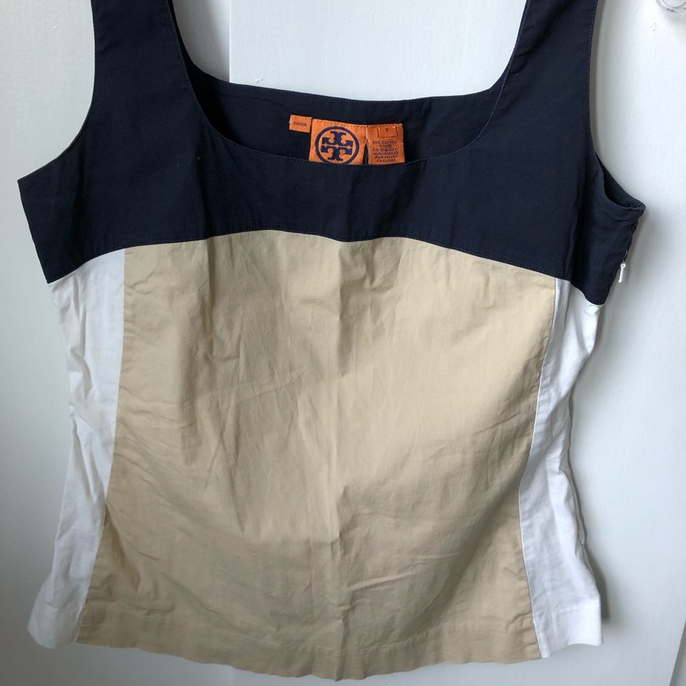 Tory Burch Neutral Color Block Tank Top